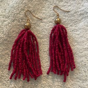 NWOT Hand-beaded tassel earrings